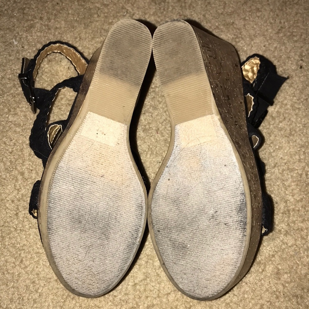 Black sandals with cork wedge - Picture 5 of 7